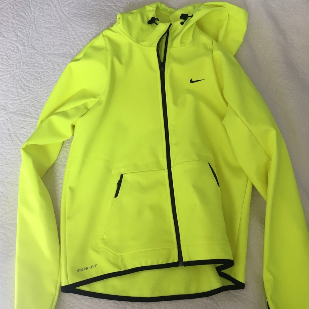 Neon yellow Nike zip-up hoodie